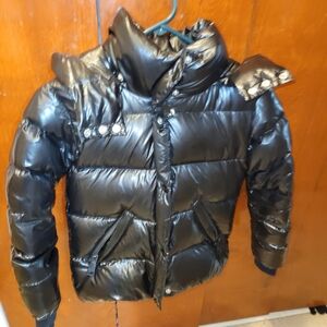 SAM. Glossy Black Kids Puffer Coat